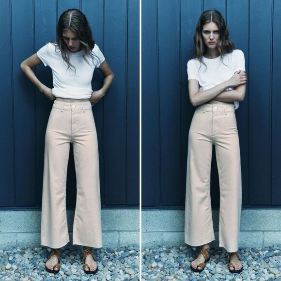 Zara Marine Straight Jean in Sand Size 4 - Picture 4 of 8